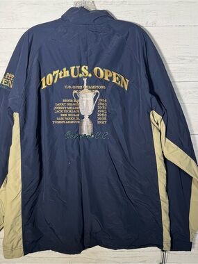 US Open Oakmont Blue Embroidered Zip Windbreaker Golf Jacket Men’s Large